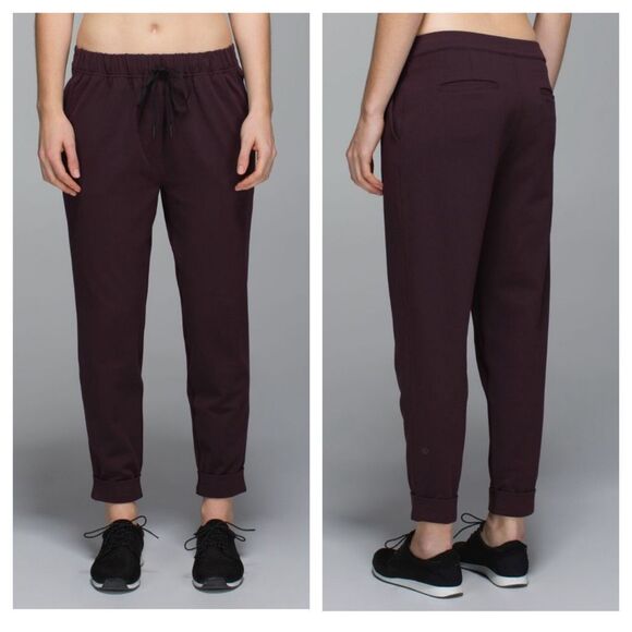 Lululemon Jet‎ crop pants Size 4 Black Cherry - Picture 2 of 10